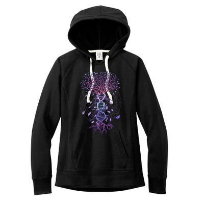 Abstract Madala Geometric Dna Tree Life Gift Esoteric Geometry Gift Women's Fleece Hoodie