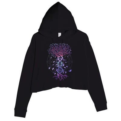 Abstract Madala Geometric Dna Tree Life Gift Esoteric Geometry Gift Crop Fleece Hoodie