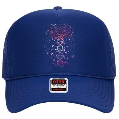 Abstract Madala Geometric Dna Tree Life Gift Esoteric Geometry Gift High Crown Mesh Back Trucker Hat