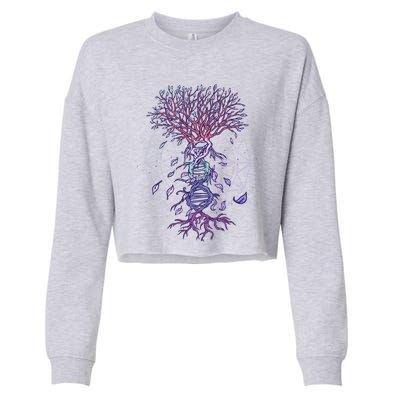 Abstract Madala Geometric Dna Tree Life Gift Esoteric Geometry Gift Cropped Pullover Crew