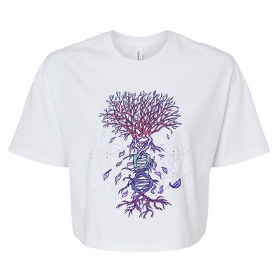 Abstract Madala Geometric Dna Tree Life Gift Esoteric Geometry Gift Bella+Canvas Jersey Crop Tee