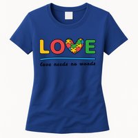 Autism Meaningful Gift Love Needs No Words Gift Women's T-Shirt