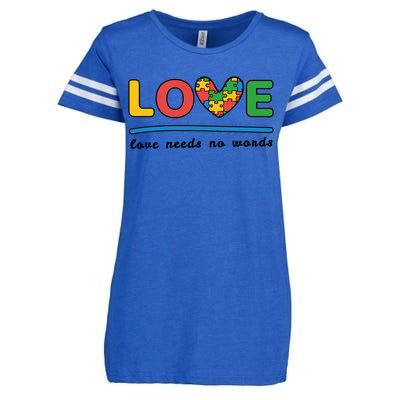 Autism Meaningful Gift Love Needs No Words Gift Enza Ladies Jersey Football T-Shirt