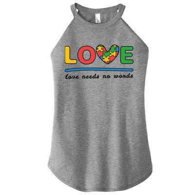 Autism Meaningful Gift Love Needs No Words Gift Women's Perfect Tri Rocker Tank