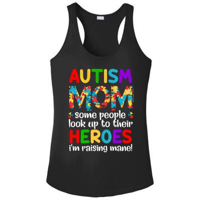 Autism Mom Gift Some People Look Up To Their Heroes Gift Ladies PosiCharge Competitor Racerback Tank