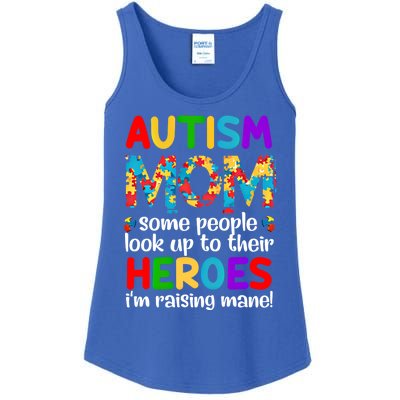 Autism Mom Gift Some People Look Up To Their Heroes Gift Ladies Essential Tank