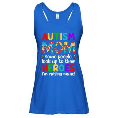 Autism Mom Gift Some People Look Up To Their Heroes Gift Ladies Essential Flowy Tank