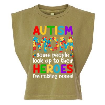 Autism Mom Gift Some People Look Up To Their Heroes Gift Garment-Dyed Women's Muscle Tee