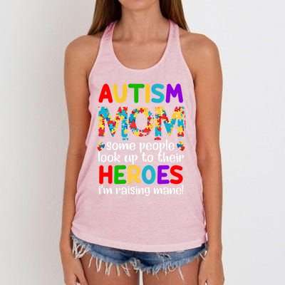 Autism Mom Gift Some People Look Up To Their Heroes Gift Women's Knotted Racerback Tank