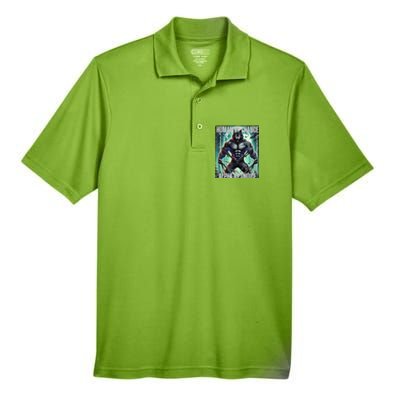 Alpha Male Human By Chance Alpha By Choice Alpha Wolf Men's Origin Performance Pique Polo