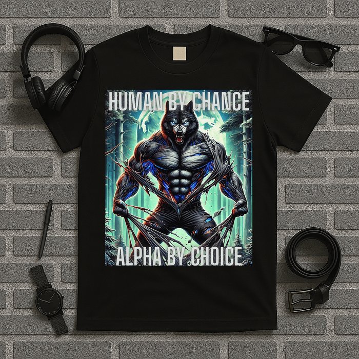 Alpha Male Human By Chance Alpha By Choice Alpha Wolf T-Shirt