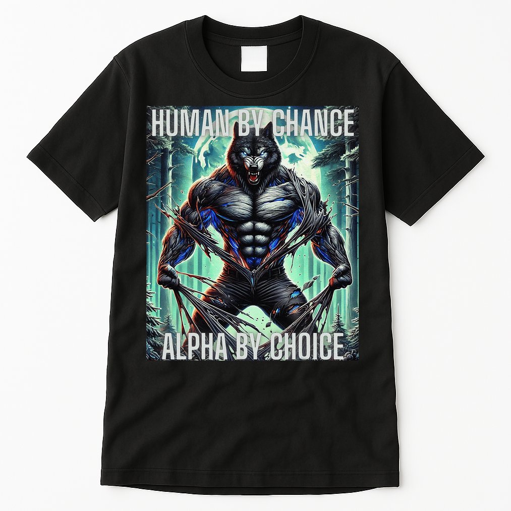 Alpha Male Human By Chance Alpha By Choice Alpha Wolf Tall T-Shirt