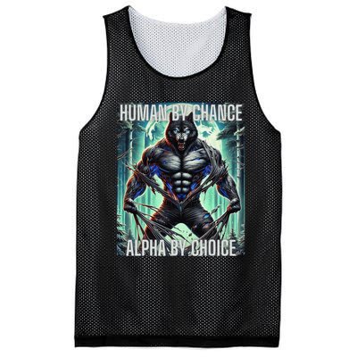 Alpha Male Human By Chance Alpha By Choice Alpha Wolf Mesh Reversible Basketball Jersey Tank