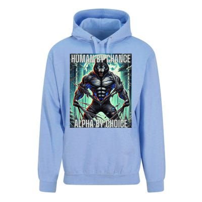 Alpha Male Human By Chance Alpha By Choice Alpha Wolf Unisex Surf Hoodie