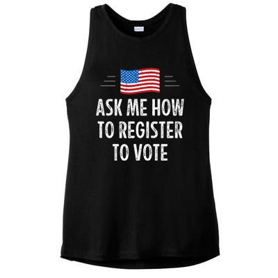 Ask Me How To Register To Vote Ladies PosiCharge Tri-Blend Wicking Tank