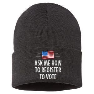 Ask Me How To Register To Vote Sustainable Knit Beanie