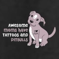 Awesome Moms Have Tattoos And Pitbulls Pit Bull Terrier Meaningful Gift 7 Panel Mesh Trucker Snapback Hat