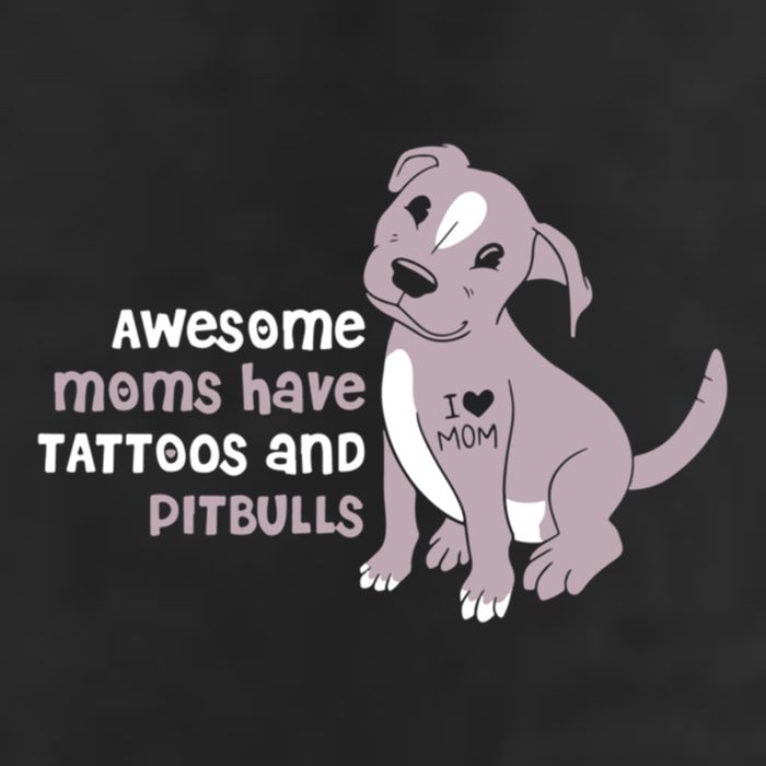 Awesome Moms Have Tattoos And Pitbulls Pit Bull Terrier Meaningful Gift 7 Panel Mesh Trucker Snapback Hat