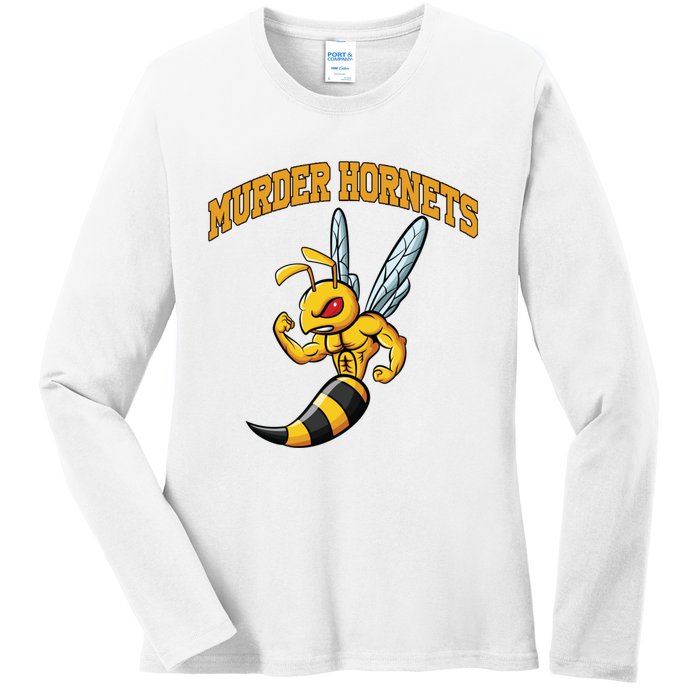 Angry Murder Hornets Ladies Long Sleeve Shirt