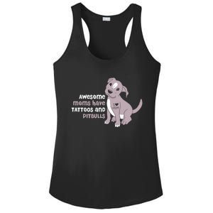 Awesome Moms Have Tattoos Pit Bull Terrier Ladies PosiCharge Competitor Racerback Tank