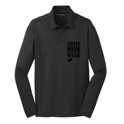 Army Mother Its Not For The Weak | Military Mom Army Silk Touch Performance Long Sleeve Polo