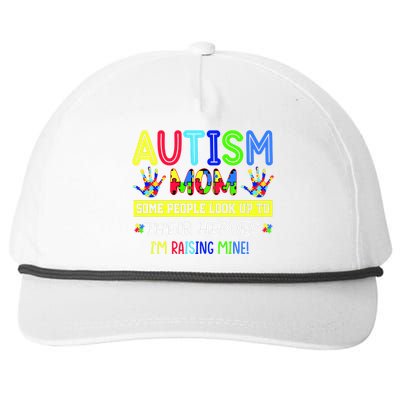 Autism Mom I'm Raising My Hero Awareness Puzzle Snapback Five-Panel Rope Hat