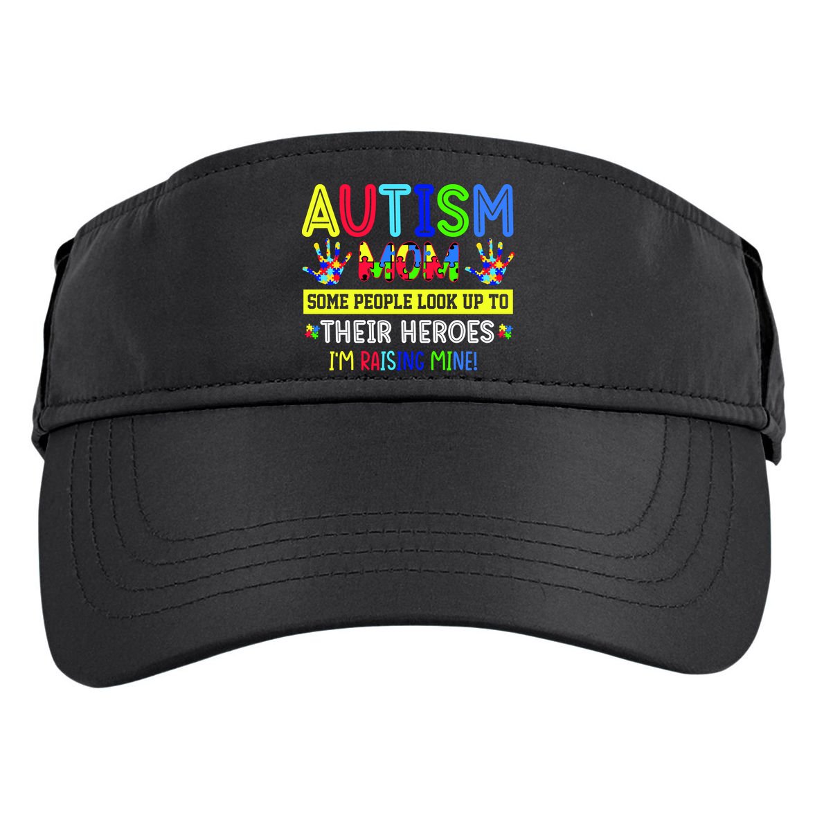 Autism Mom I'm Raising My Hero Awareness Puzzle Adult Drive Performance Visor