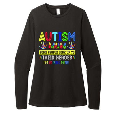 Autism Mom I'm Raising My Hero Awareness Puzzle Womens CVC Long Sleeve Shirt