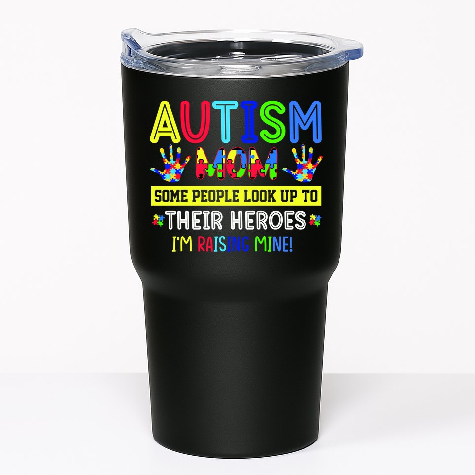Autism Mom I'm Raising My Hero Awareness Puzzle Tumbler