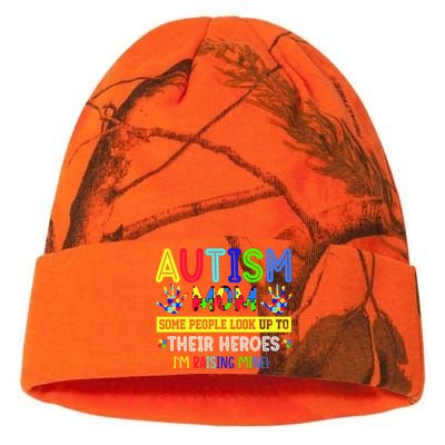 Autism Mom I'm Raising My Hero Awareness Puzzle Kati Licensed 12" Camo Beanie