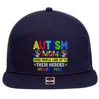 Autism Mom I'm Raising My Hero Awareness Puzzle 7 Panel Mesh Trucker Snapback Hat