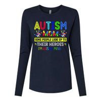 Autism Mom I'm Raising My Hero Awareness Puzzle Womens Cotton Relaxed Long Sleeve T-Shirt