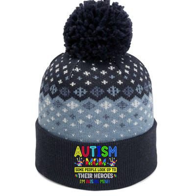 Autism Mom I'm Raising My Hero Awareness Puzzle The Baniff Cuffed Pom Beanie