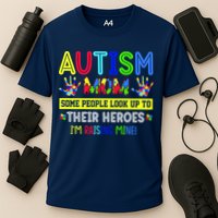 Autism Mom I'm Raising My Hero Awareness Puzzle Cooling Performance Crew T-Shirt