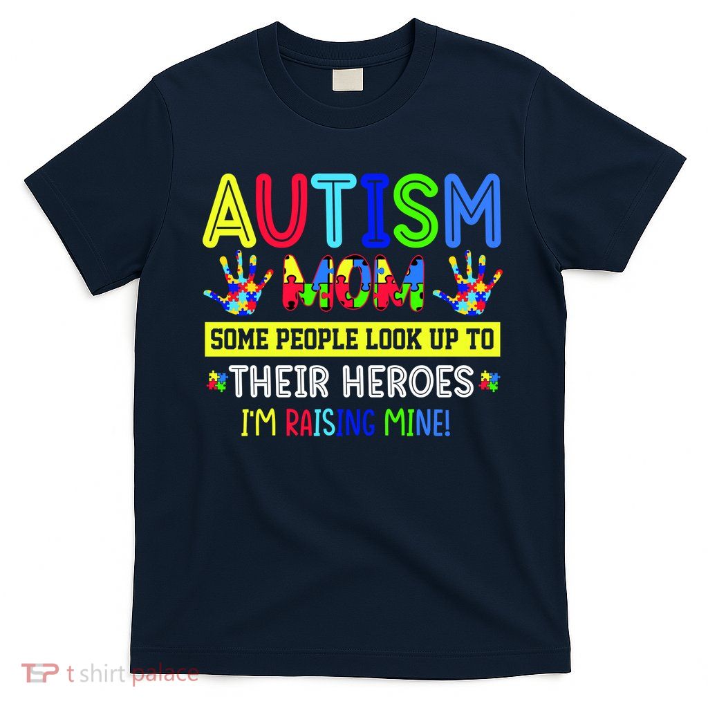 Autism Mom I'm Raising My Hero Awareness Puzzle T-Shirt