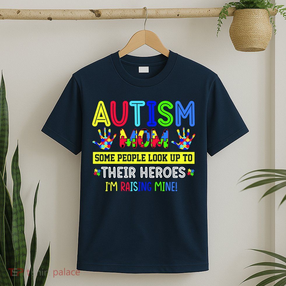 Autism Mom I'm Raising My Hero Awareness Puzzle T-Shirt