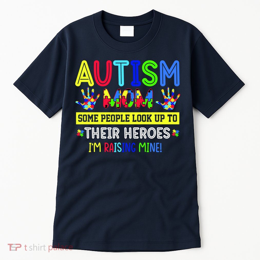 Autism Mom I'm Raising My Hero Awareness Puzzle Tall T-Shirt