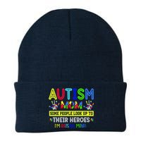 Autism Mom I'm Raising My Hero Awareness Puzzle Knit Cap Winter Beanie