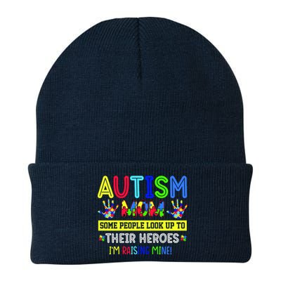 Autism Mom I'm Raising My Hero Awareness Puzzle Knit Cap Winter Beanie