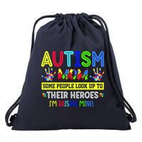 Autism Mom I'm Raising My Hero Awareness Puzzle Drawstring Bag