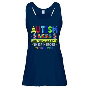 Autism Mom I'm Raising My Hero Awareness Puzzle Ladies Essential Flowy Tank