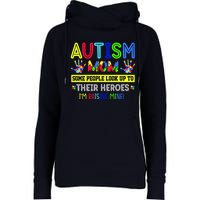 Autism Mom I'm Raising My Hero Awareness Puzzle Womens Funnel Neck Pullover Hood