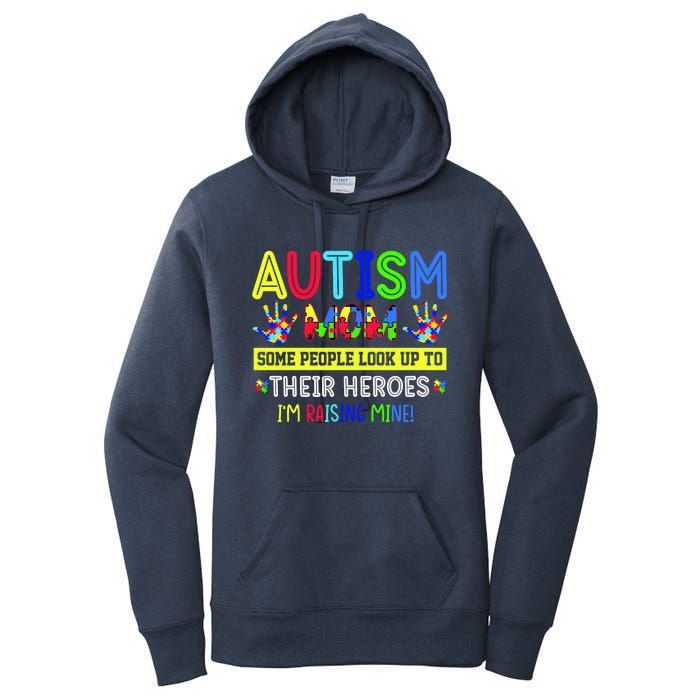 Autism Mom I'm Raising My Hero Awareness Puzzle Women's Pullover Hoodie