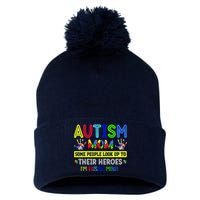 Autism Mom I'm Raising My Hero Awareness Puzzle Pom Pom 12in Knit Beanie