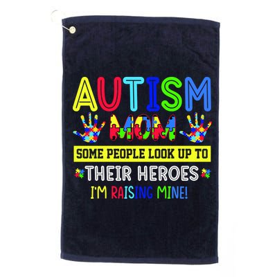 Autism Mom I'm Raising My Hero Awareness Puzzle Golf Towel
