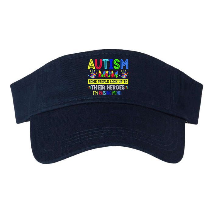 Autism Mom I'm Raising My Hero Awareness Puzzle Valucap Bio-Washed Visor