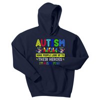 Autism Mom I'm Raising My Hero Awareness Puzzle Kids Hoodie