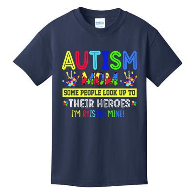 Autism Mom I'm Raising My Hero Awareness Puzzle Kids T-Shirt