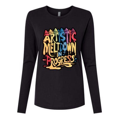 Artistic Meltdown In Progress Gift Womens Cotton Relaxed Long Sleeve T-Shirt