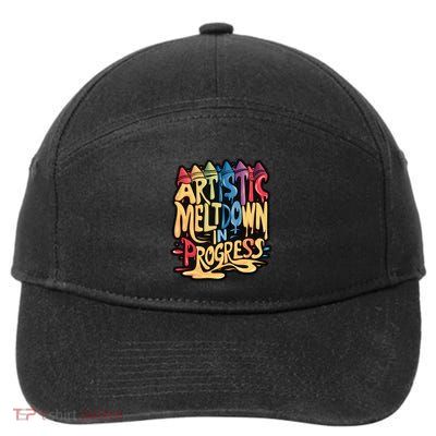 Artistic Meltdown In Progress Gift 7-Panel Snapback Hat
